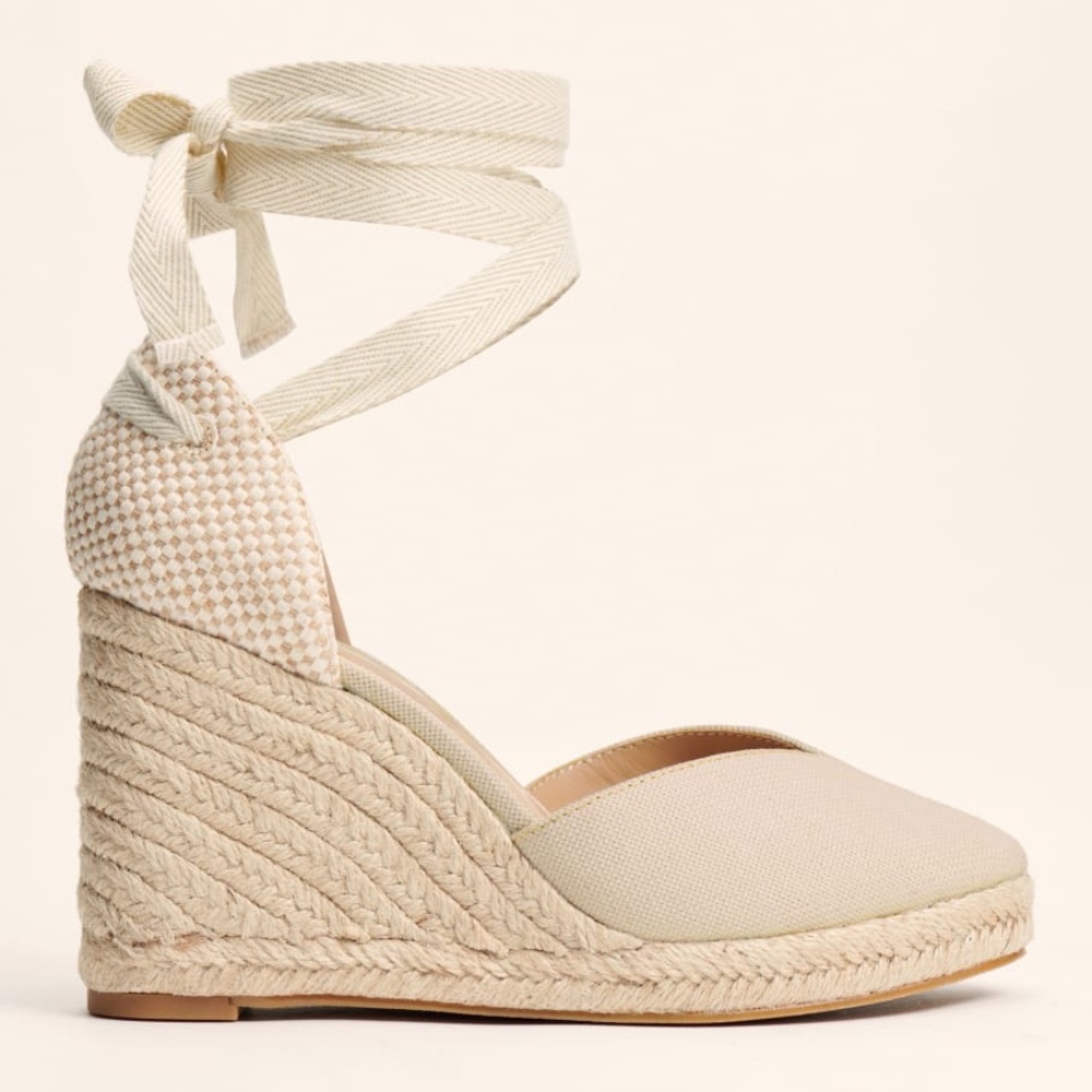 Reformation Camille Espadrille Wedge Natural Size 8 NIB